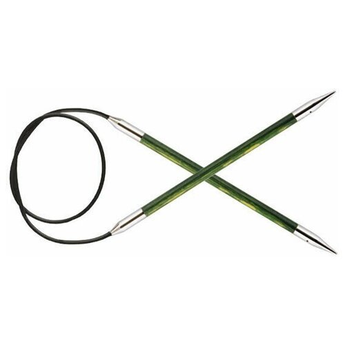 Спицы для вязания Knit Pro круговые, укороченные, деревянные Royale 5,5мм, 40см, зеленый, арт.29058