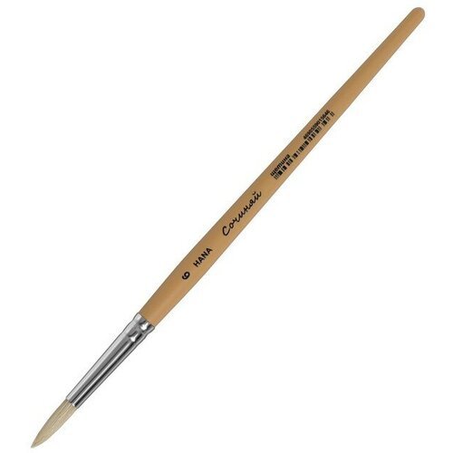 Кисть Щетина круглая Roubloff Сочиняй № 6 (длина волоса 22 мм), короткая ручка матовая