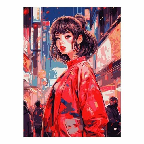 Картина по номерам «Девушка в Токио», холст на подрамнике 30 × 40 см