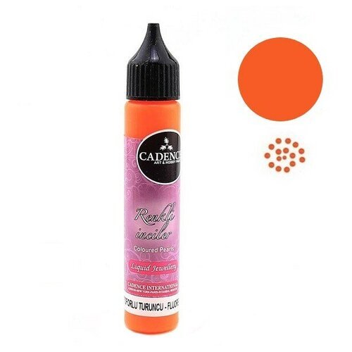 Краска акриловая контурная Cadence Colored Pearls, 25 ml. Flourescent Orange-576