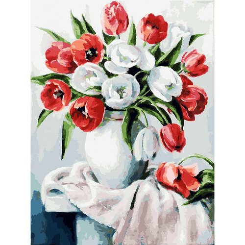 Картина по номерам Белоснежка «Красные и белые» (40х30 см, холст на подрамнике)