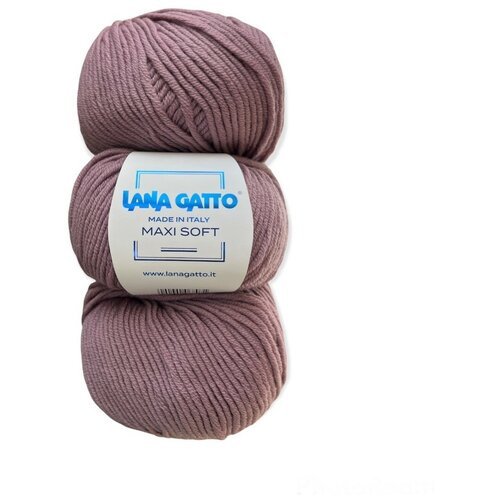 Пряжа Maxi Soft Lana Gatto цвет 12940 сиреневый закат (комплект 3 мотка)