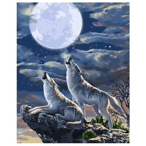 Картина по номерам Colibri 'Волчье пение' 40х50 см Холст на подрамнике
