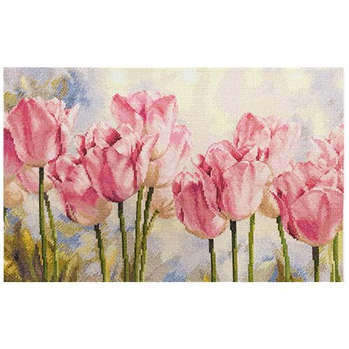 Алиса Набор для вышивания крестиком Розовые тюльпаны 40 х 27 см (2-37)