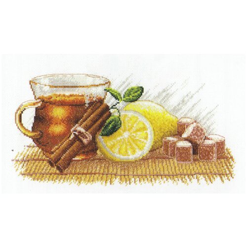 Овен Цветной Вышивка крестом Зимний чай (900), разноцветный, 15 х 30 см