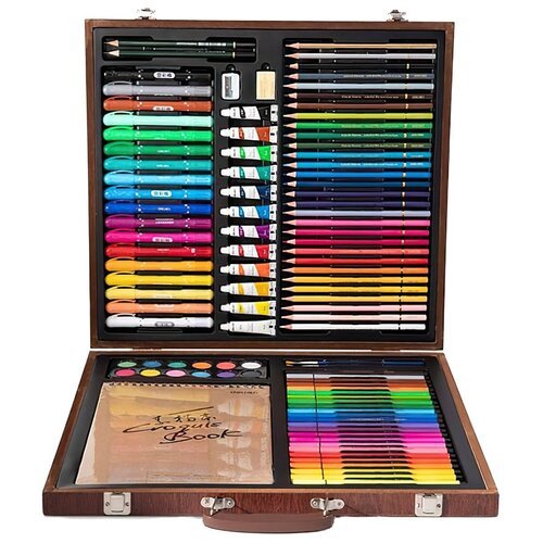Deli набор для рисования Painting Set Wooden Box разноцветный 103 шт.