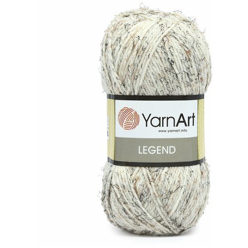 Пряжа для вязания YarnArt 'Legend' 100гр 300м (25% шерсть, 65% акрил, 10% вискоза) (8800 молочный), 5 мотков