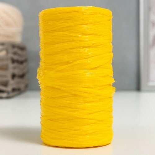 Пряжа Для вязания мочалок 100% полипропилен 300м/75±10 гр в форме цилиндра (желтый) 5 шт