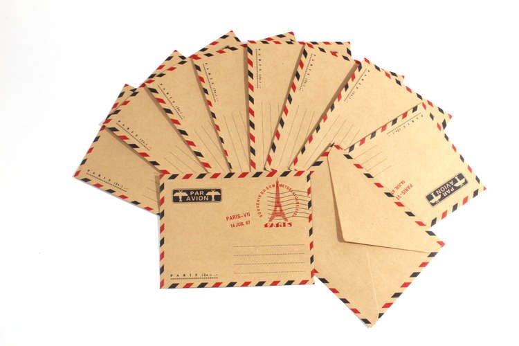 Набор конвертов авиа-париж 10*7.5 см