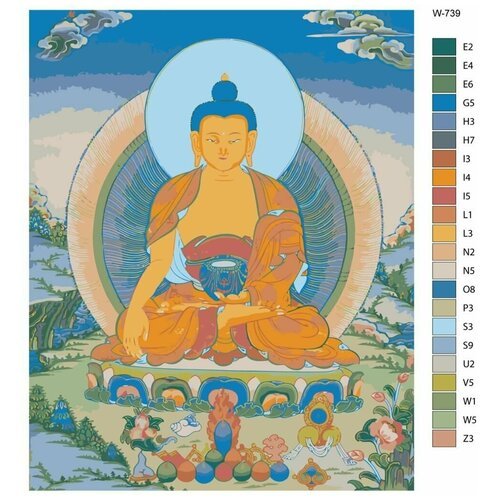 Картина по номерам W-739 'Будда Шакьямуни' 80x100