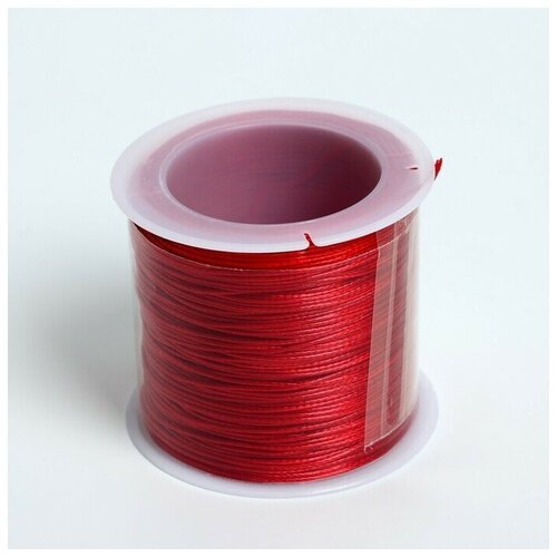 Шнур вощёный из полиэстра на бобине, d = 0,5 мм, L = 50 м, цвет красный