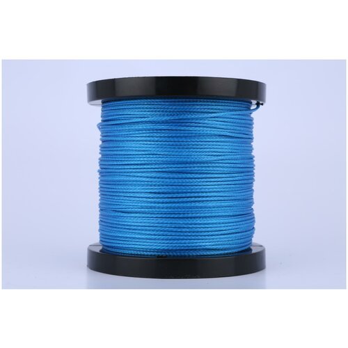 Капроновый шнур, яркий, сверхпрочный Dyneema, синий 1.5 мм, на разрыв 150 кг длина 50 метров.