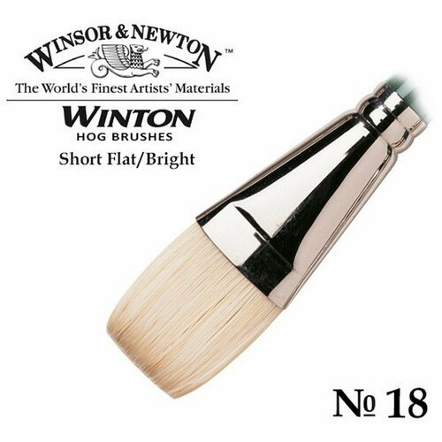 Winsor&Newton Кисть щетина плоская укороченная 'Winton' №18 для масла