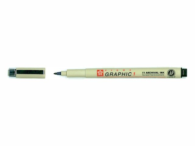 Капиллярная ручка «Pigma Graphic 1», Sakura, чёрная