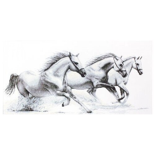 Набор для вышивания «Белые лошади», 47x21,5 см, Luca-S