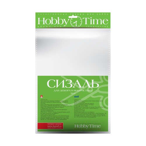 Набор для творчества, HOBBY TIME, Декоративный сизаль 50гр., зеленый 2-513/07