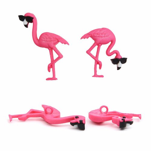 Пуговицы фигурные Dress It Up 'Розовые фламинго', пластик, 4 шт