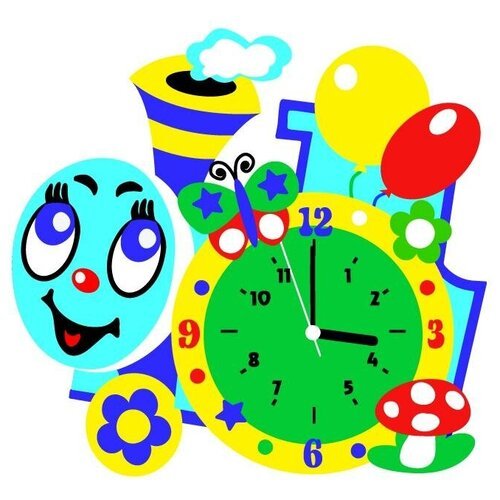 Color kit /Часы настенные/ Детские часы Паровозик - набор для творчества CL020