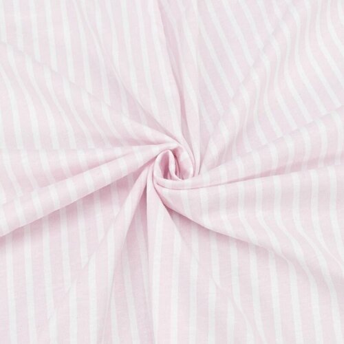 Ткань для шитья хлопок, 1 Метр ткани, Трикотаж Кулирка Карде 142 гр/м2, Отрез - 180х100 см, R2018-V11 Полоса цвет розовый