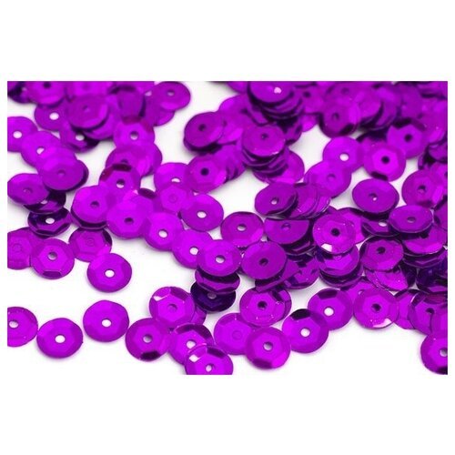Пайетки россыпью 'Ideal', 8 мм, цвет: фиолетовый (12), 50 грамм