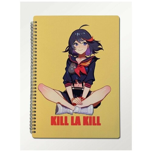 Скетчбук блокнот, А4 крафт-бумага, 50 листов с деревянной обложкой аниме kill la kill килл ла килл (рюко, сацуки, мако, нонон, нуй) - 1118