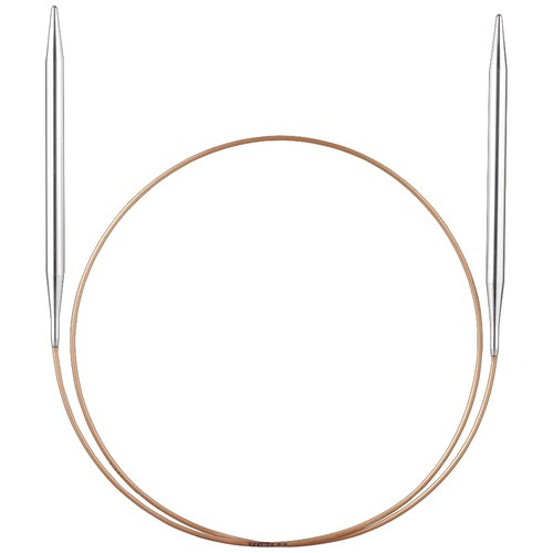 Спицы ADDI круговые супергладкие 105-7, диаметр 12 мм, длина 13 см, общая длина 120 см, серебристый/золотистый