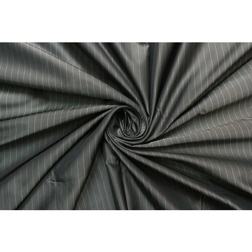 Ткань подкладочная Zegna чёрно-серая с серой полоской, ш138см, 0,5 м