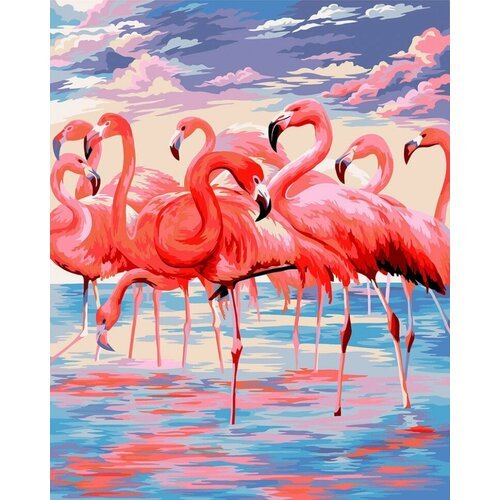 Розовое озеро #H112 Collection D'Art Раскраска по номерам 40 х 50 см