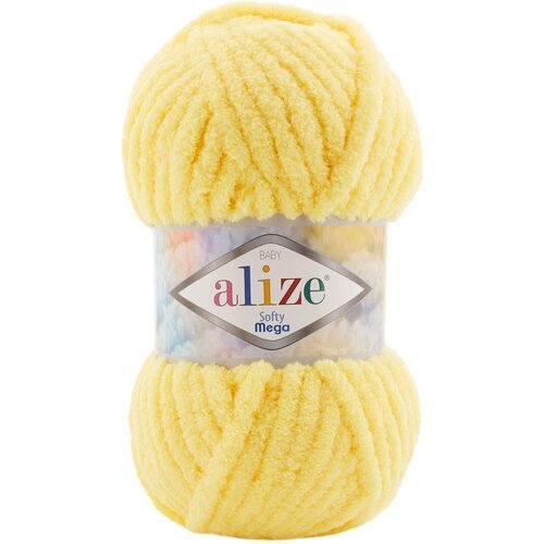 Пряжа для вязания ALIZE 'Softy Mega', 100г, 70м (100% микрополиэстер) (187 лимон), 5 мотков