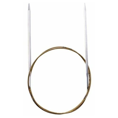 Спицы ADDI круговые супергладкие 105-7, диаметр 3 мм, длина 120 см, общая длина 120 см, серебристый/золотистый