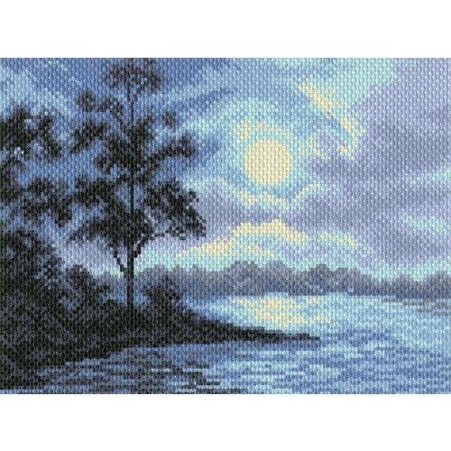 Канва с нанесенным рисунком Матренин Посад 'Ночной пейзаж', для вышивания крестом, 18х24 см