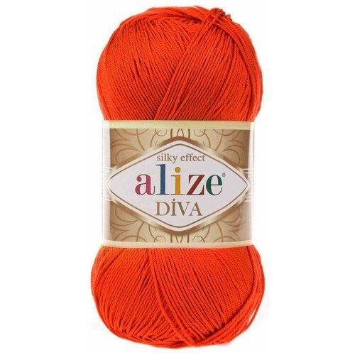 Пряжа Alize Diva оранжевый (120), 100%микрофибра, 350м, 100г, 2шт