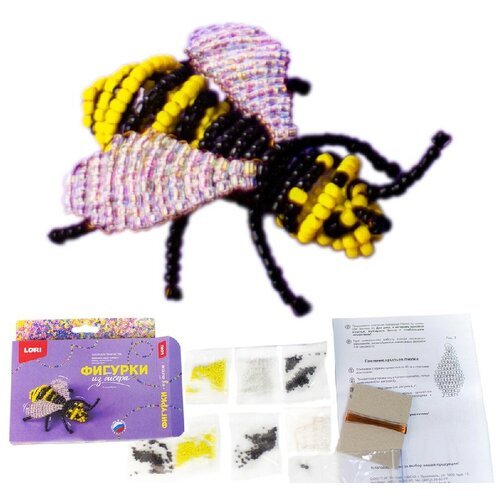 Набор для плетения фигурки из бисера Пчелка Жужа Бис-091, бисероплетение с инструкцией LORI