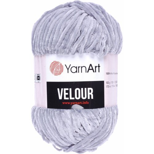 Пряжа YarnArt Velour светло-серый (867), 100% микрополиэстер, 170м, 100г, 1шт