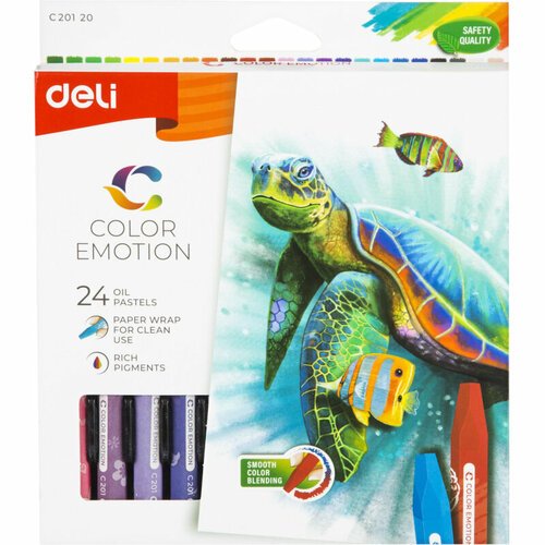 Пастель масляная Deli EC20120 Color Emotion 6-гранные 24цв/наб