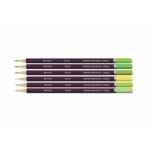 Vista-Artista Набор цветных карандашей Vista Artista 'Gallery' светло-зелёные оттенки, 6шт