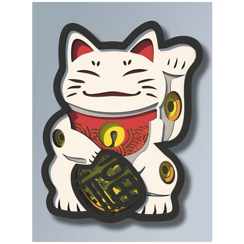 3д картина животные кот (манеки нэко, котик, богатство) - 11 8с