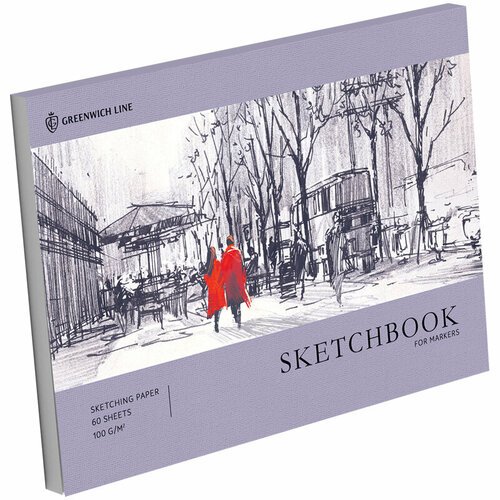 Скетчбук для маркеров 60л, А5 Greenwich Line 'City walk', на склейке, 100г/м2 (арт. 344719)