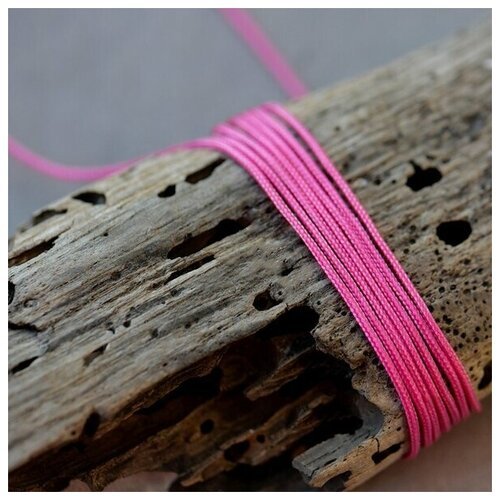 Шнур полиэстер 25 метров для рукоделия / браслетов, цвет розовый, 1 мм