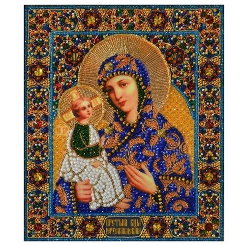 Хрустальные грани Набор для вышивания бисером Богородица Иерусалимская,И-10, 25 х 29.5 см