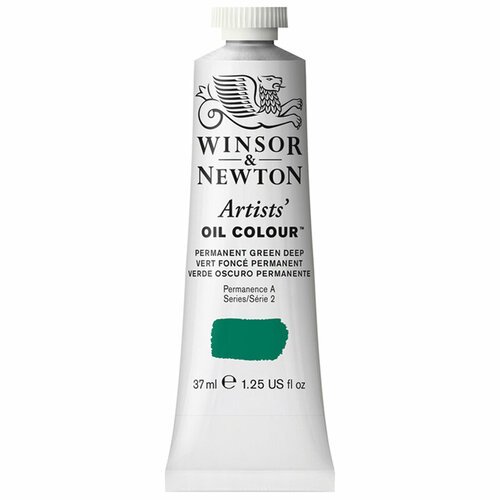 Краска масляная профессиональная Winsor&Newton 'Artists Oil', 37мл, перманентный насыщенно-зеленый - 3 шт.