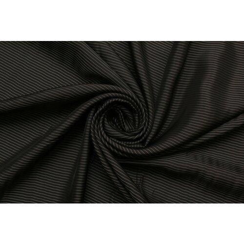 Ткань подкладочная Zegna чёрная в серую полоску, ш136см, 0,5 м