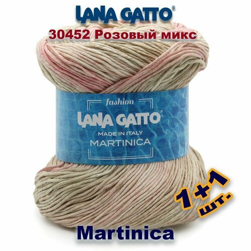 Пряжа Lana Gatto Martinica 100% хлопок Цвет: #30452, ROSA MIX / Розовый микс (2 мотка)