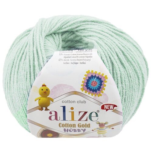 Пряжа для вязания Alize 'Cotton Gold Hobby NEW' 50г 165м (55% хлопок, 45% акрил) (522 мята), 10 мотков