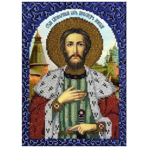 Вышиваем бисером Набор для вышивания бисером Икона Святой Александр Невский (L-79), 19 х 26 см