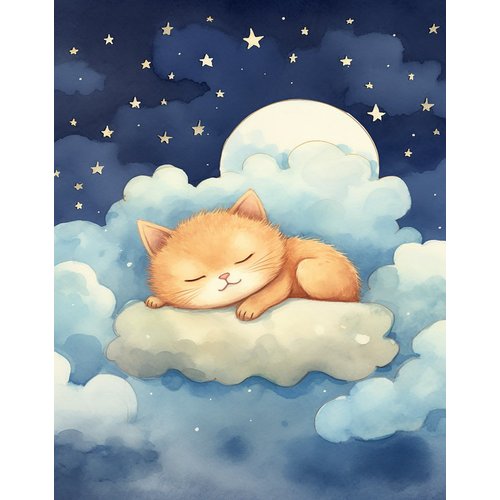 Картина по номерам Котёнок на облаке 40х50 см АртТойс