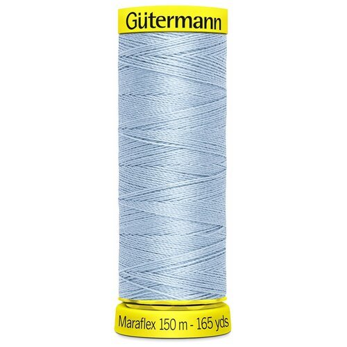 Нитки швейные Gutermann Maraflex 120 для эластичных, трикотажных материалов, 150 м, 100% ПБТ, 5 шт (276 бледно-голубой)