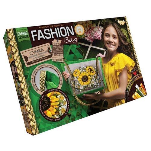 Danko Toys Набор для вышивания лентами и бисером Fashion Bag Подсолнухи (FBG-01-01) разноцветный