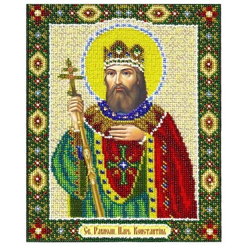 Паутинка Набор для вышивания бисером Святой Равноапостольный царь Константин (Б-1083), 25 х 20 см