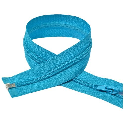 Молнии пластиковые спираль, №5-N, 35 см, цвет: F274 ярко-голубой (50 молний в комплекте)